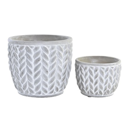 Set de pots DKD Home Decor Gris Ciment (17 x 17 x 15 cm)