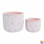 Set de pots de fleurs DKD Home Decor Ciment 2 Pièces 2 Unités (17 x 17 x 15 cm)