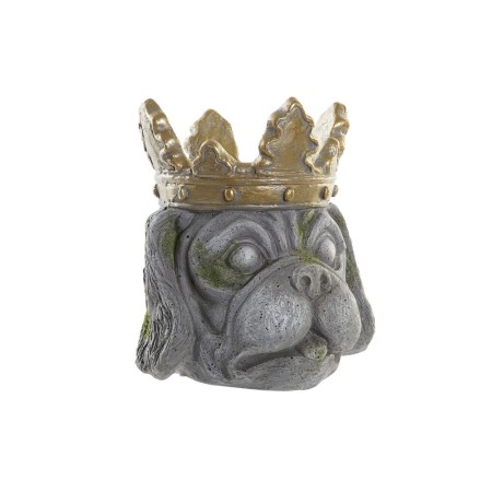 Cache-pot DKD Home Decor Gris Doré Chien Magnésium (28,5 x 28,5 x 30,9 cm)