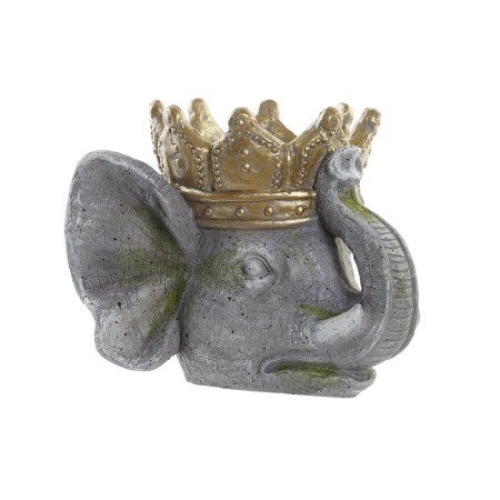 Cache-pot DKD Home Decor Gris Eléphant Doré Magnésium (38 x 31,2 x 28,3 cm)