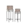 Set de pots de fleurs DKD Home Decor Usé Métal 2 Pièces 2 Unités (32,5 x 32,5 x 76,5 cm)