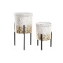 Set de pots de fleurs DKD Home Decor Métal 2 Pièces 2 Unités (29 x 29 x 54,5 cm)