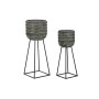 Set de pots de fleurs DKD Home Decor Usé Métal 2 Pièces 2 Unités (32 x 32 x 84 cm)