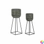 Set de pots de fleurs DKD Home Decor Usé Métal 2 Pièces 2 Unités (32 x 32 x 84 cm)