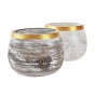 Cache-pot DKD Home Decor Doré Marron Blanc (2 Unités) (22 x 22 x 16 cm)