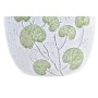 Set de pots DKD Home Decor Ciment Blanc Vert Oriental Feuille d'une plante (17 x 17 x 15 cm)