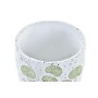 Set de pots DKD Home Decor Ciment Blanc Vert Oriental Feuille d'une plante (17 x 17 x 15 cm)