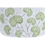 Set de pots DKD Home Decor Ciment Blanc Vert Oriental Feuille d'une plante (21 x 21 x 11 cm)