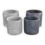 Set de pots DKD Home Decor Gris Bleu Ciment Géométrique (2 Unités) (17 x 17 x 15 cm)