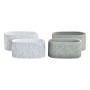 Set de pots DKD Home Decor Ciment Blanc Vert (23 x 13 x 11 cm) (2 Unités)