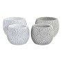 Set de pots DKD Home Decor Gris Ciment Blanc (2 Unités) (19 x 19 x 15 cm)