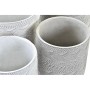 Set de pots DKD Home Decor Gris Ciment Blanc (16 x 16 x 15 cm) (2 Unités)