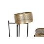 Set de pots DKD Home Decor Noir Doré Métal (30 x 30 x 101 cm)