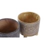 Cache-pot DKD Home Decor Doré Marron Résine Colonial Ethnique (14 x 14 x 14,5 cm) (2 Unités)