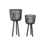 Set de pots DKD Home Decor Noir Colonial Bambou (36 x 36 x 78 cm)