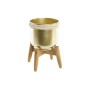 Cache-pot DKD Home Decor Corde Doré Métal Bois Glam (18,5 x 18,5 x 22 cm)