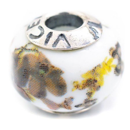 Perle de verre Femme Viceroy VMB0044-27 Blanc Marron (1 cm)