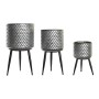 Set de pots DKD Home Decor Noir Gris 100 % Métal (30 x 30 x 55 cm)