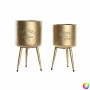 Set de pots de fleurs DKD Home Decor Métal 2 Pièces 2 Unités (25,5 x 25,5 x 44 cm)