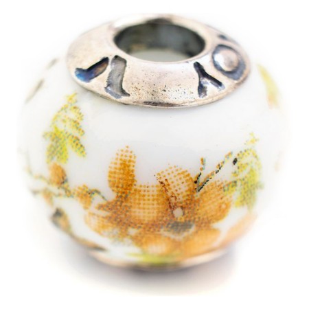Perle de verre Femme Viceroy VMB0047-29 Blanc Vert Orange (1 cm)