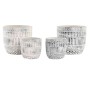 Set de pots DKD Home Decor Gris Ciment Blanc Colonial (16 x 16 x 15 cm) (2 Unités)