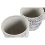 Set de pots DKD Home Decor Gris Ciment Blanc Colonial (16 x 16 x 15 cm) (2 Unités)