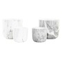 Set de pots DKD Home Decor Gris Ciment Blanc Marbre Moderne (16 x 16 x 15 cm) (2 Unités)