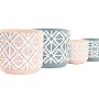 Set de pots DKD Home Decor Ciment Vert Rose clair Ikat (2 Unités) (17 x 17 x 15 cm)