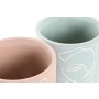 Set de pots de fleurs DKD Home Decor Visage Ciment 2 Pièces 2 Unités (17 x 17 x 16 cm)