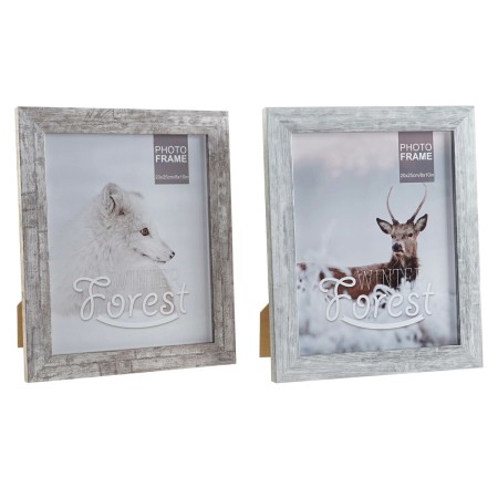 Cadre photo DKD Home Decor Verre Gris Beige PS Montagne (2 Unités)