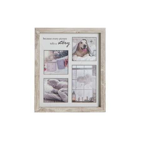 Cadre photo DKD Home Decor Story Bois Verre Naturel Montagne Bois MDF (26 x 2,5 x 31 cm) (2 Unités) (12 Unités)