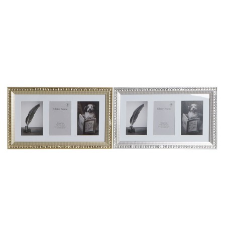 Cadre photo DKD Home Decor Verre Argenté Doré Brillants PS Traditionnel (43 x 1,5 x 25 cm) (2 Unités) (12 Unités)