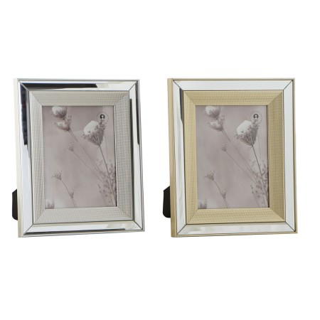 Cadre photo DKD Home Decor Verre Argenté Doré PS (24 x 2 x 29 cm) (2 Unités)