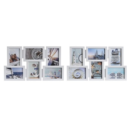 Cadre photo DKD Home Decor Verre Blanc PP méditerranéen (49 x 2 x 28 cm) (2 Unités)