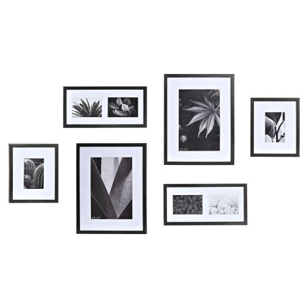 Cadre photo DKD Home Decor Verre Noir Bois MDF (32 x 3 x 42,5 cm) (33 x 2 x 45 cm) (6 Pièces)