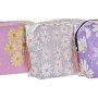 Trousse de toilette DKD Home Decor Orange Gris clair Fleurs Mauve (15 x 6 x 12 cm) (3 Unités)