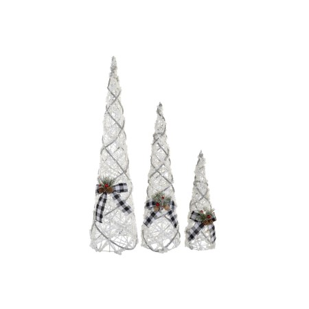Décoration DKD Home Decor Noël LED Cônes 3 Pièces Rotin