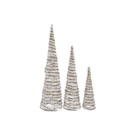 Décoration DKD Home Decor Noël LED Cônes 3 Pièces Rotin