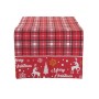 Chemin de Table DKD Home Decor Noël Rouge Polyester Coton Blanc (50 x 150 x 0,2 cm)