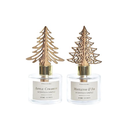 Bâtonnets Parfumés DKD Home Decor Sapin de Noël Verre (80 ml) (2 Unités)