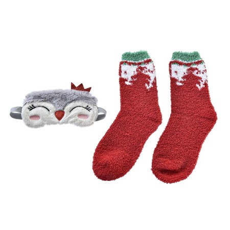 Coffret cadeau DKD Home Decor Noël Masque Chaussettes Polyester Coton Multicouleur