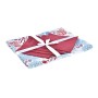 Service de linge de table DKD Home Decor Noël Rouge Polyester Coton Bleu ciel (150 x 150 x 0,2 cm)