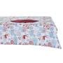 Service de linge de table DKD Home Decor Noël Rouge Polyester Coton Bleu ciel (150 x 150 x 0,2 cm)