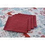 Service de linge de table DKD Home Decor Noël Rouge Polyester Coton Bleu ciel (150 x 150 x 0,2 cm)