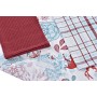 Ensemble de Chiffons DKD Home Decor Fleurs Renne Rouge Coton (60 x 0,5 x 40 cm)