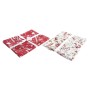 Service de linge de table DKD Home Decor Noël Rouge Polyester Coton Blanc (150 x 150 x 1 cm) (2 Unités)