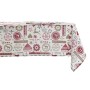 Service de linge de table DKD Home Decor Noël Rouge Polyester Coton Blanc (150 x 150 x 1 cm) (2 Unités)