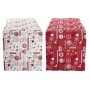 Chemin de Table DKD Home Decor Noël Rouge Polyester Coton Blanc (50 x 150 x 1 cm) (2 Unités)