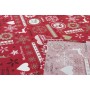 Chemin de Table DKD Home Decor Noël Rouge Polyester Coton Blanc (50 x 150 x 1 cm) (2 Unités)