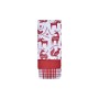 Ensemble de Chiffons DKD Home Decor Renne Rouge Coton Blanc (60 x 40 x 0,5 cm)